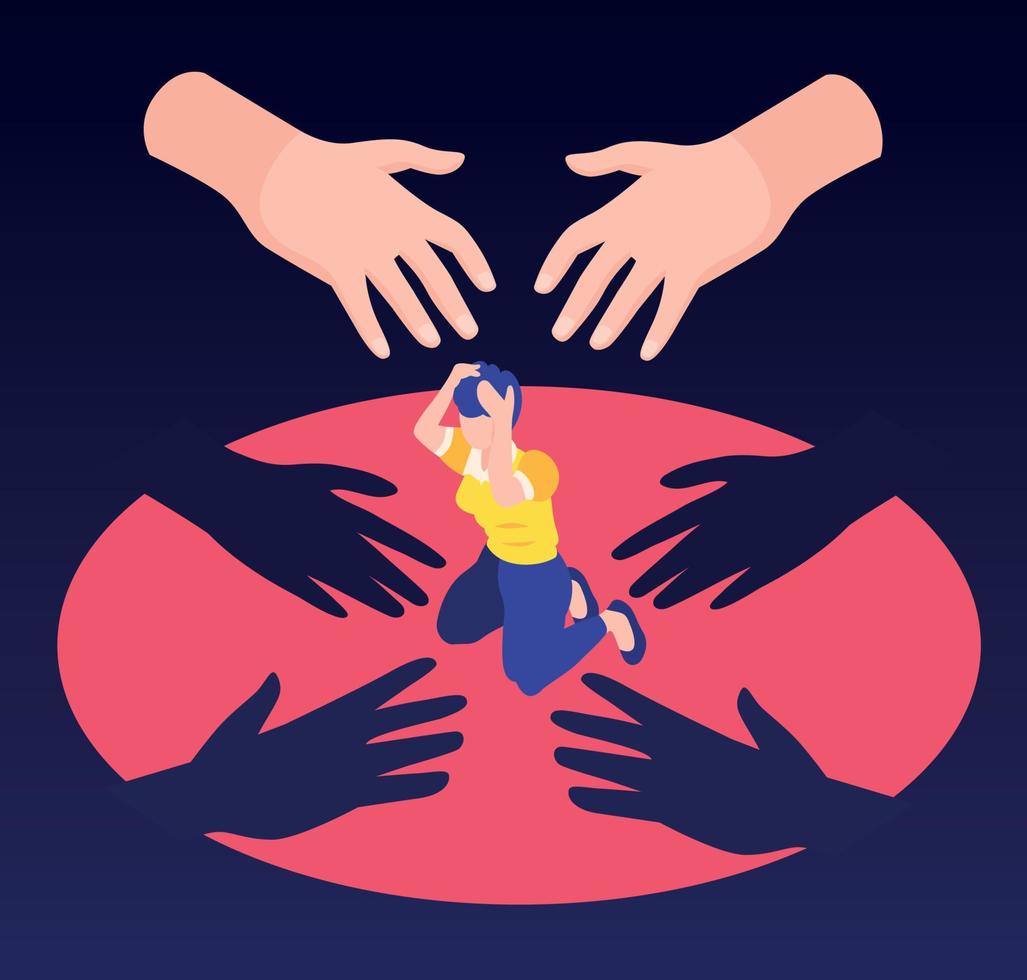 Sexual Harassment Isometric Concept vector