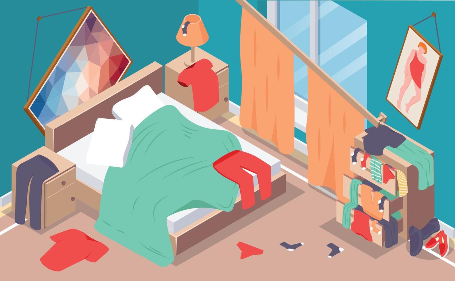 Messy Room Background vector