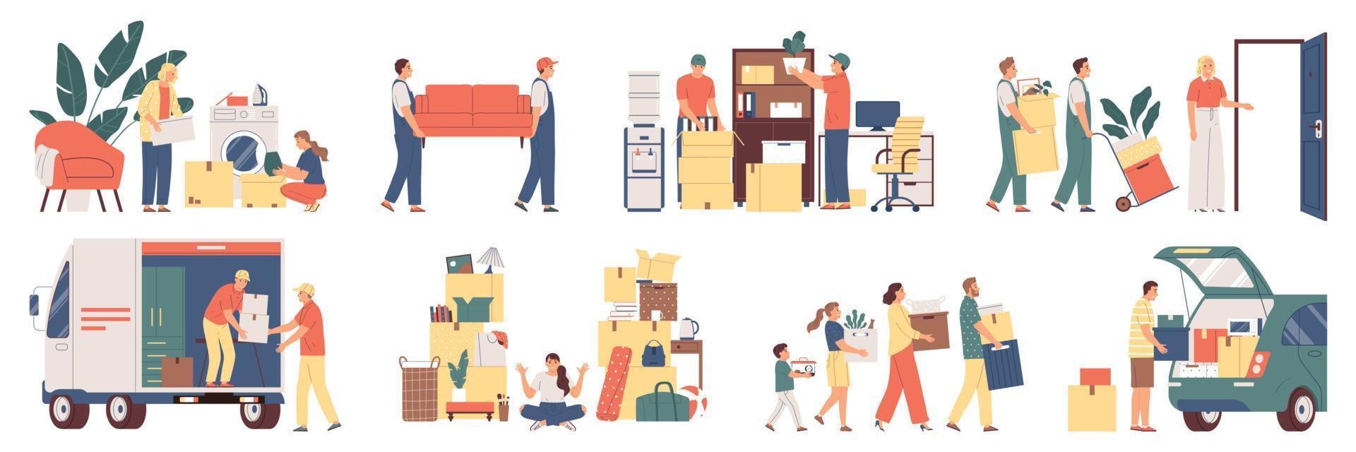 Moving Flat Set vector