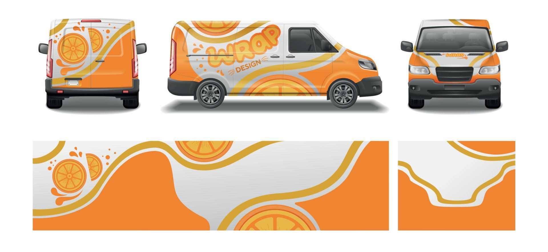 Citrus Branded Van Set vector