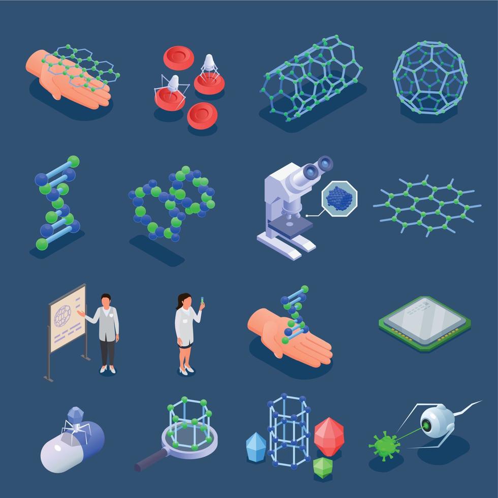 Nano Technology Icon Set vector