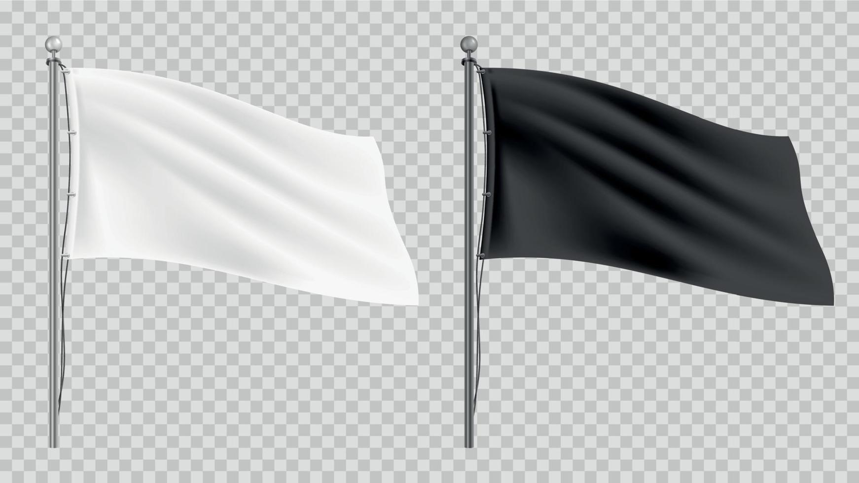 Realistic Flag Mockups Set vector