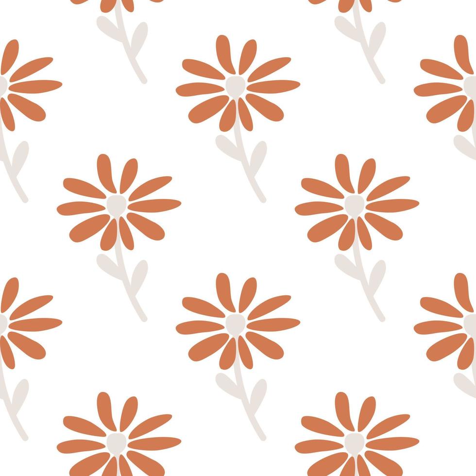 Doodle chamomile seamless pattern. Hand drawn ditsy print. Abstract floral ornament. Simple botanical backdrop. vector
