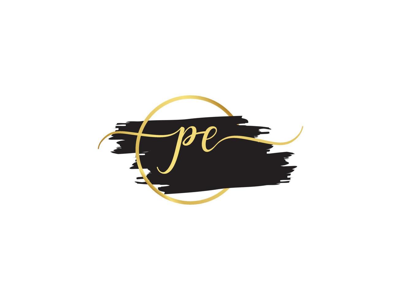 Creative Pe Signature Letter, Signature PE Luxury Fashion apparel Logo vector