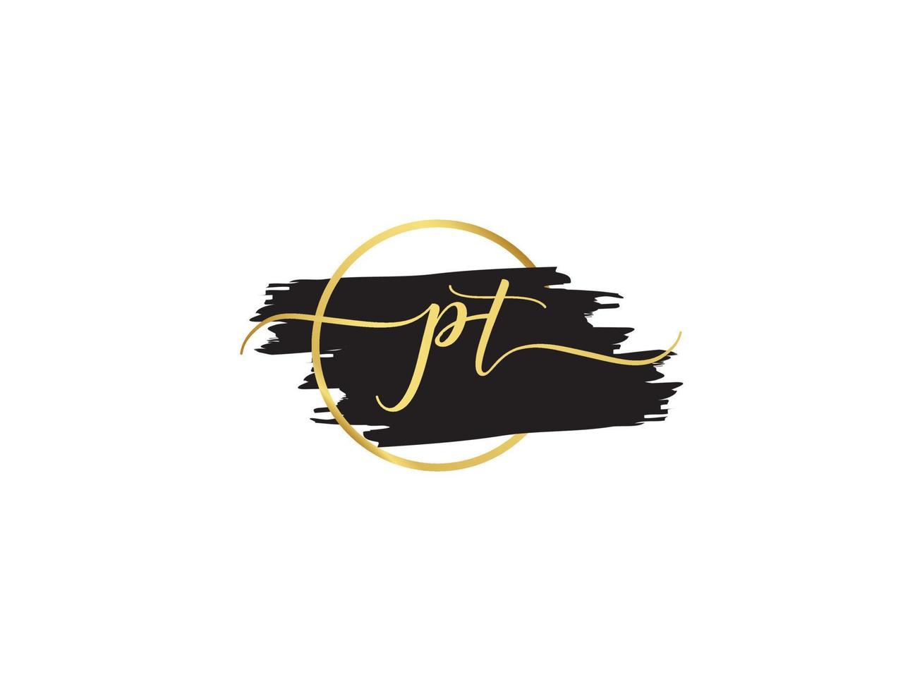 Creative Pt Signature Letter, Signature PT Luxury Fashion apparel Logo vector