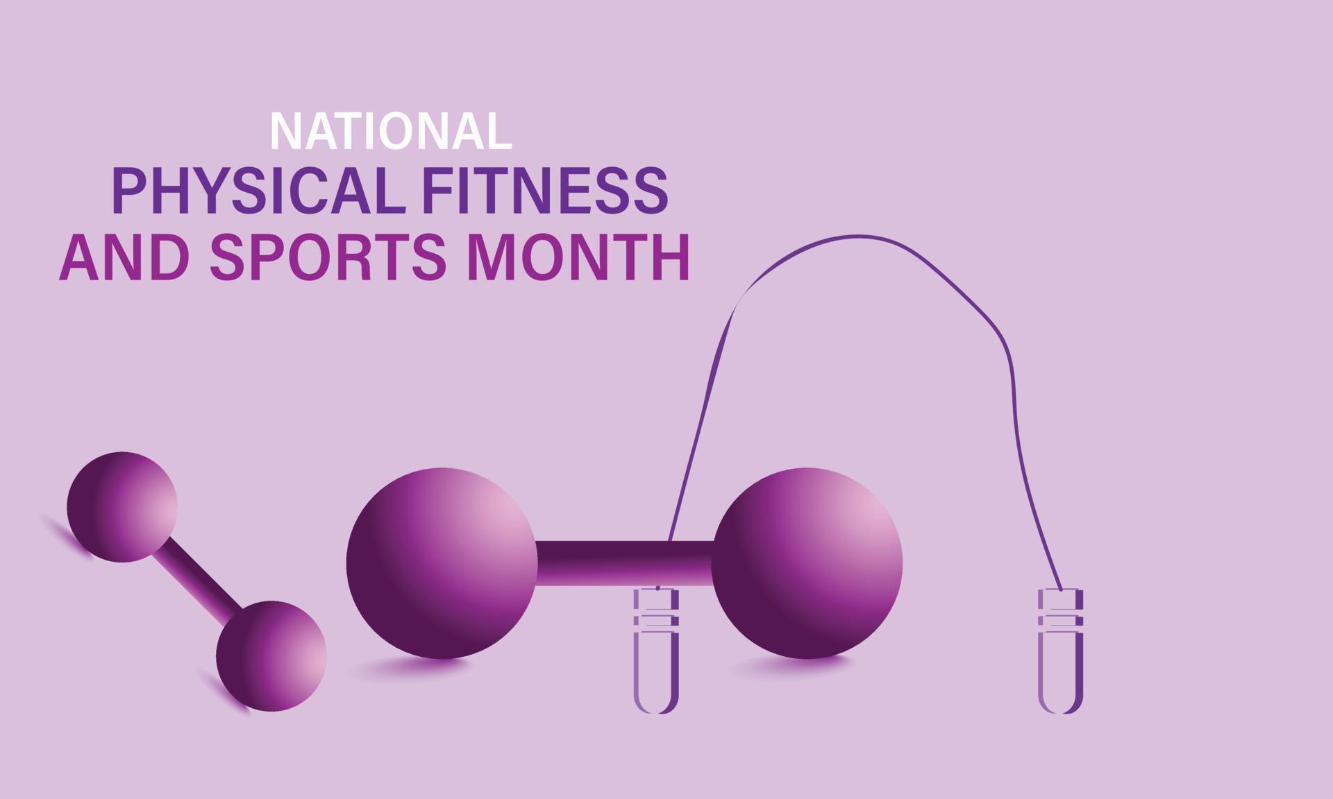 National Physical fitness and sports month May. vector Template