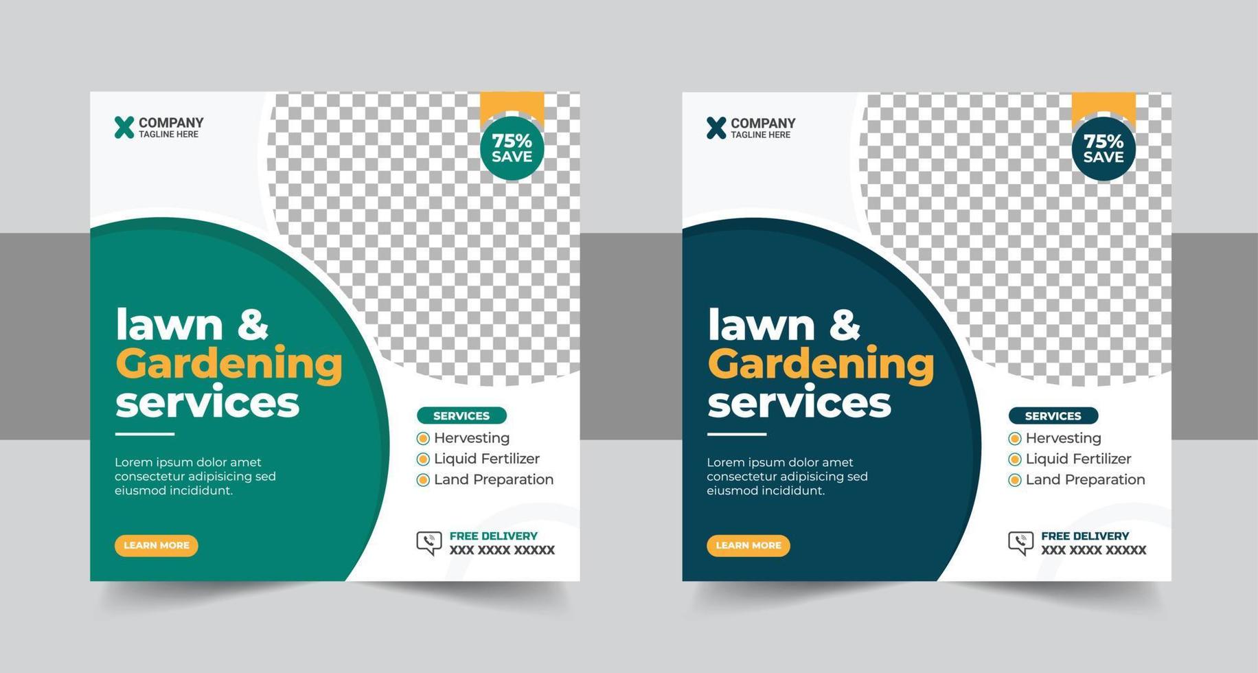 Agro farm services social media post or web banner template design vector