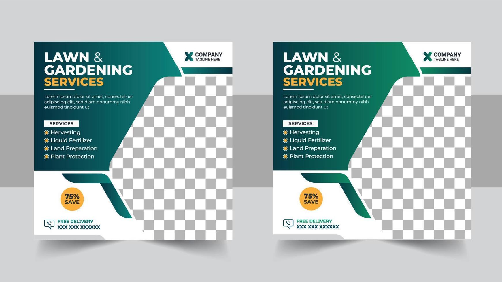 Agro farm services social media post banner template design and Agricultural and farming web banner template design vector