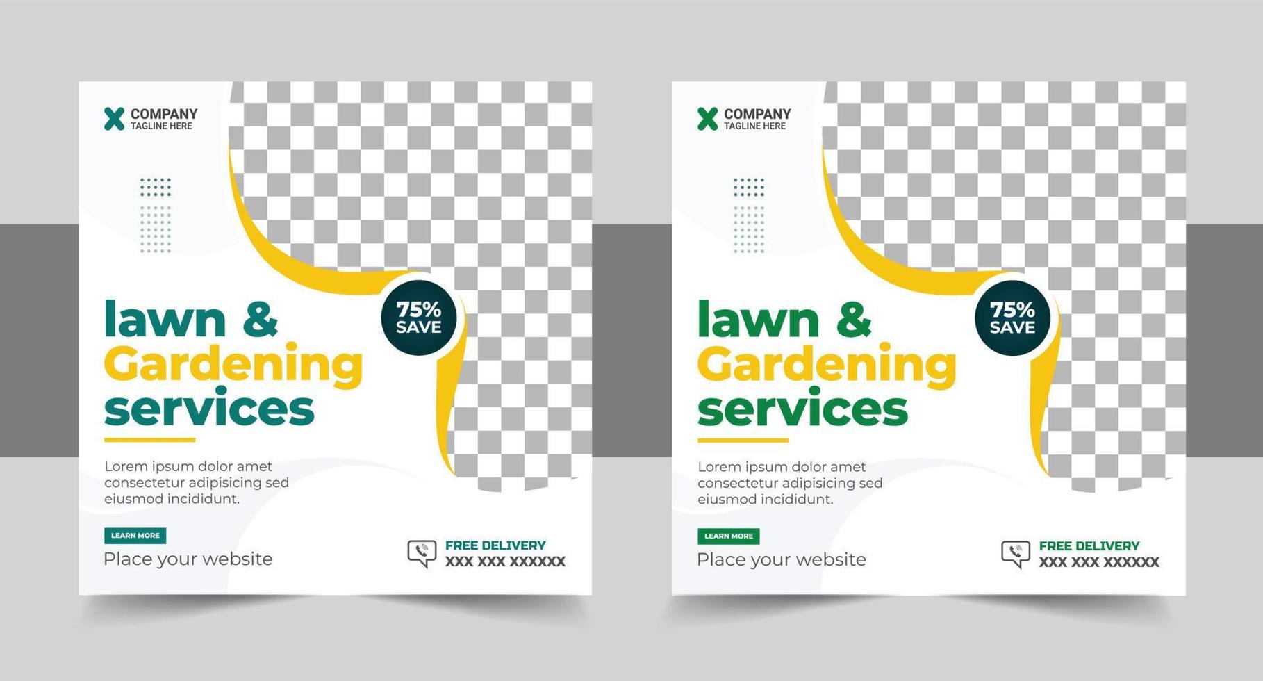 Agro farm services social media post banner template design and Agricultural and farming web banner template design vector