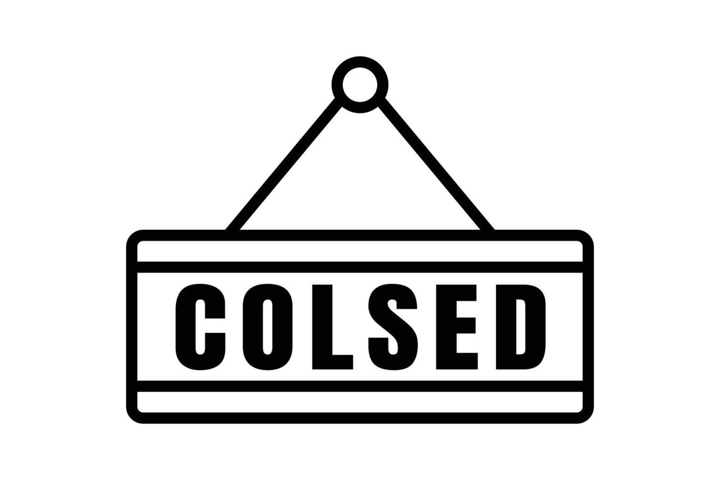 Closed store icon illustration. icon related to shopping. Line icon style. Simple vector design editable