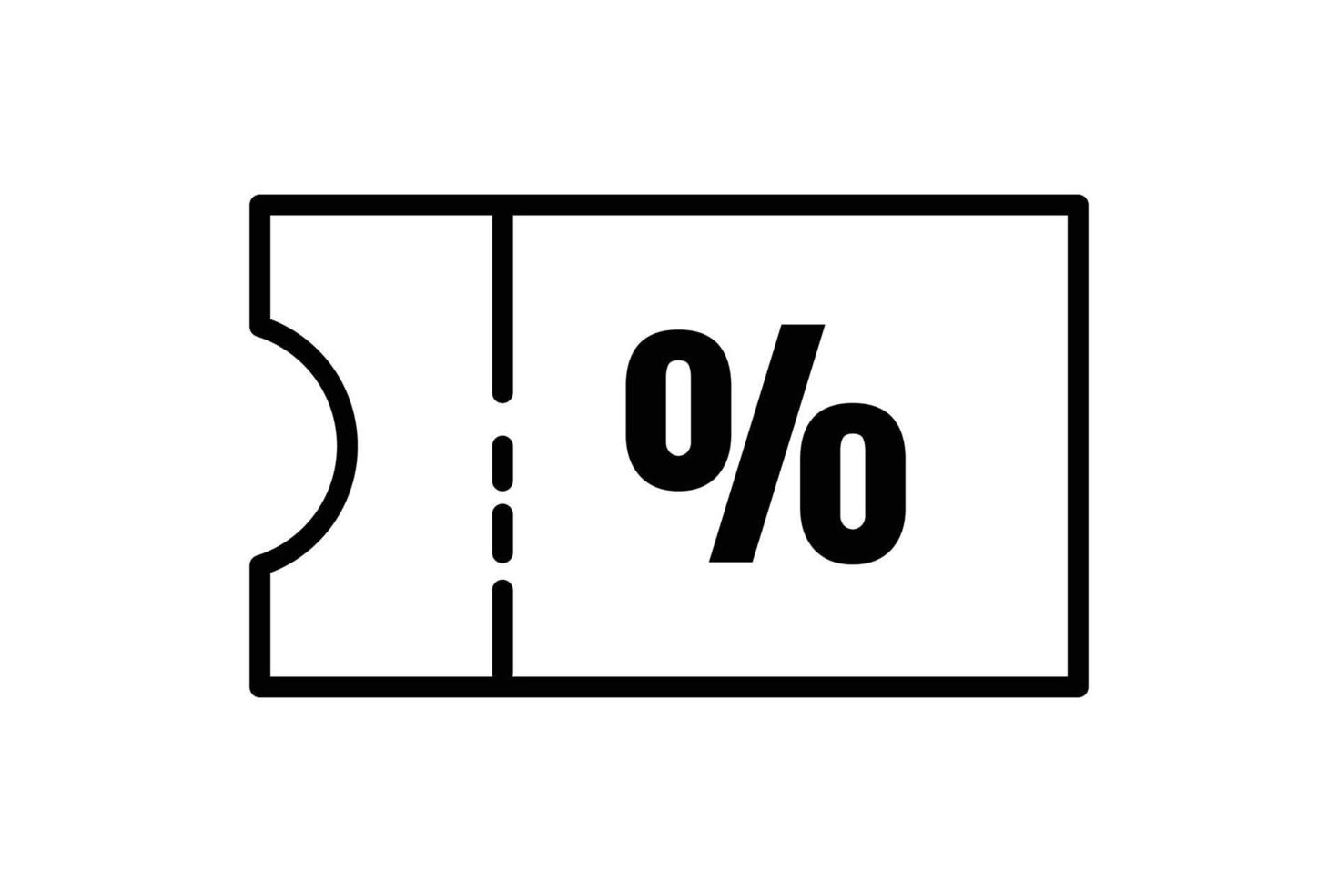 Coupon icon illustration. icon related to shopping. Line icon style. Simple vector design editable