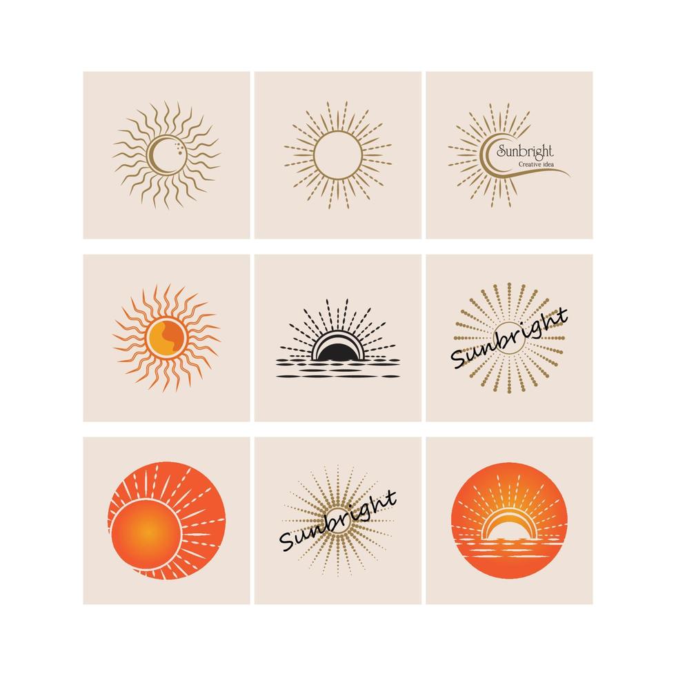 Sunbright sunshine sunlight icon vector flat design