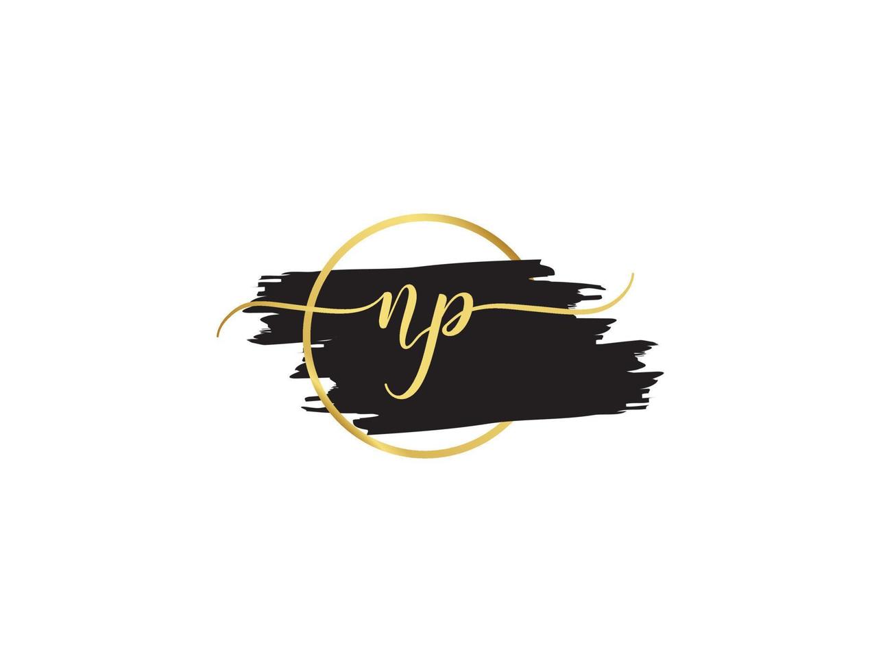 Abstract Np Logo Icon, Luxury NP Signature Business Logo Letter vector