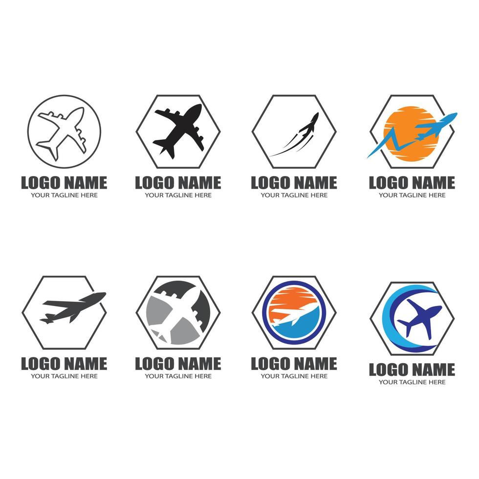 Airplane icon vector illustration design Logo Template