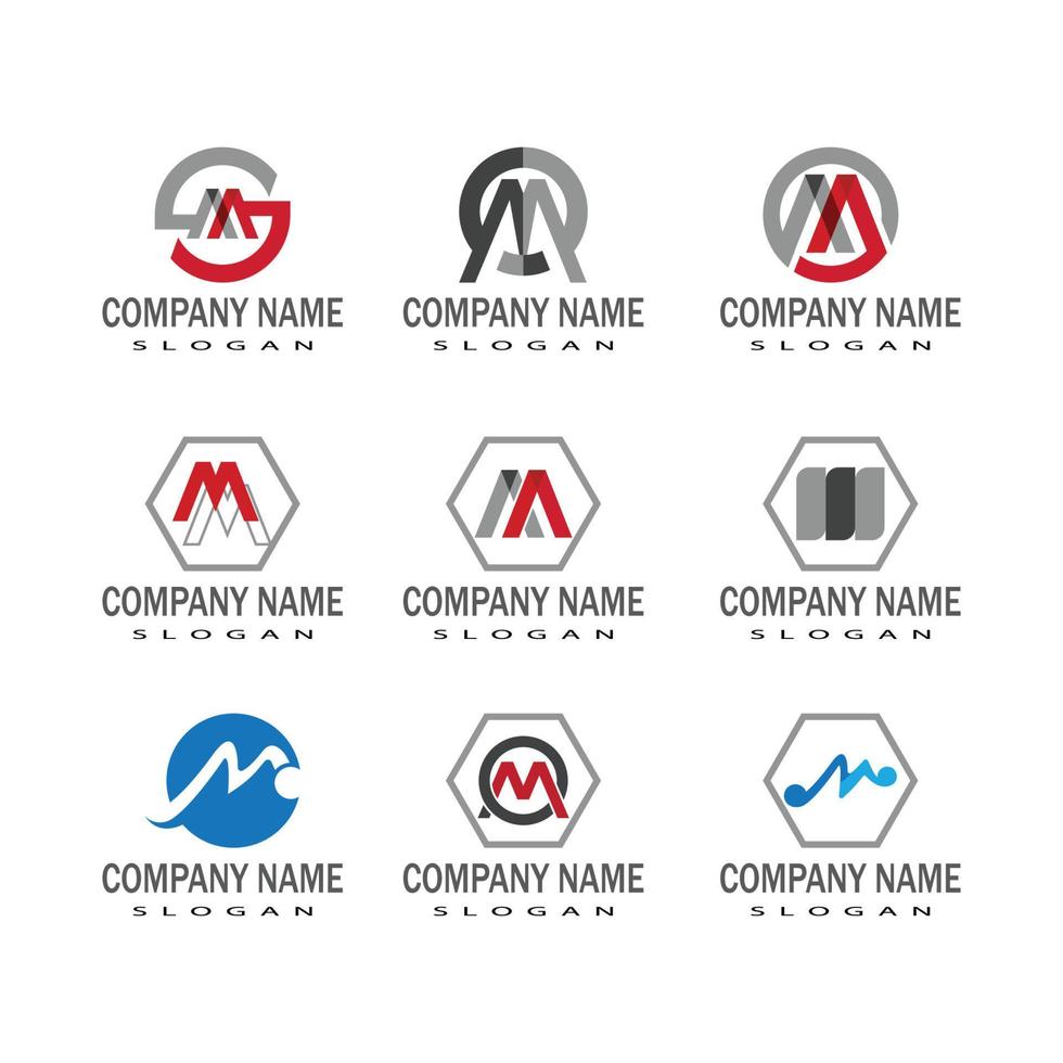 M Letter Logo Template vector illustration design