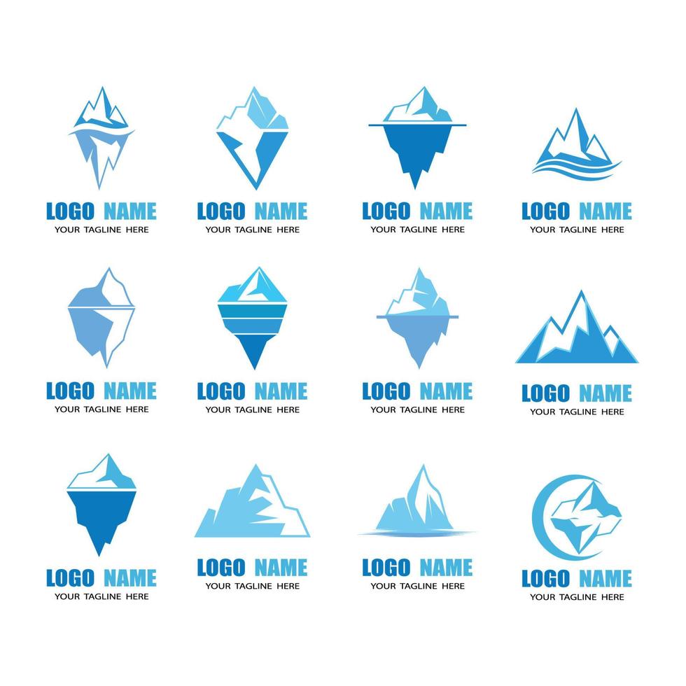 iceberg logo plantilla vector símbolo naturaleza