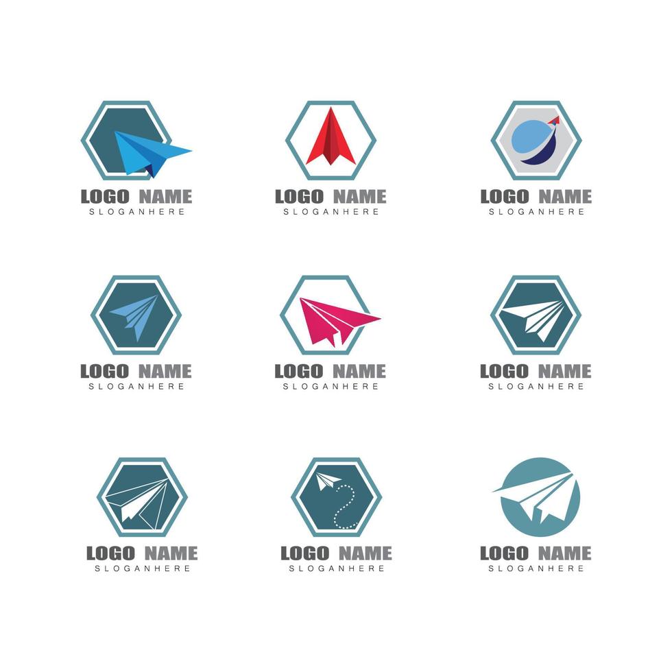 Paper plane logo vector illustration template