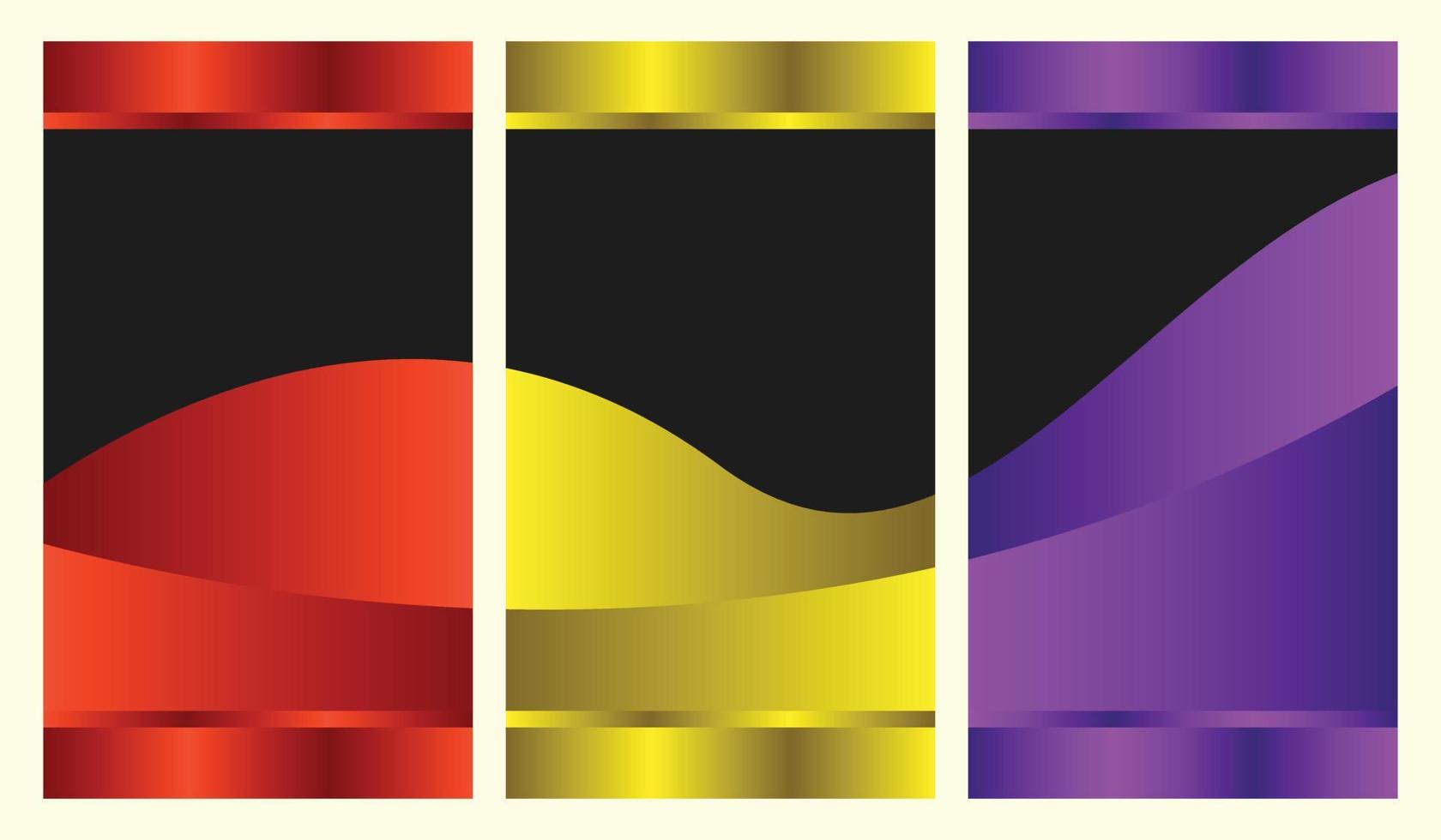 Colorful metallic background template set copy space for poster, banner, leaflet, flyer, or brochure vector