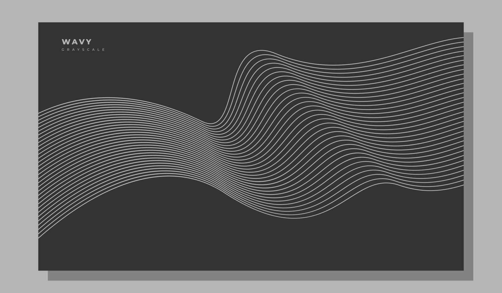 Wavy lines greyscale background template copy space for poster, landing page, banner, leaflet, flyer, or brochure vector