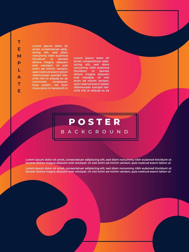 Colorful fluid background template copy space for poster, banner, leaflet, flyer, or brochure vector