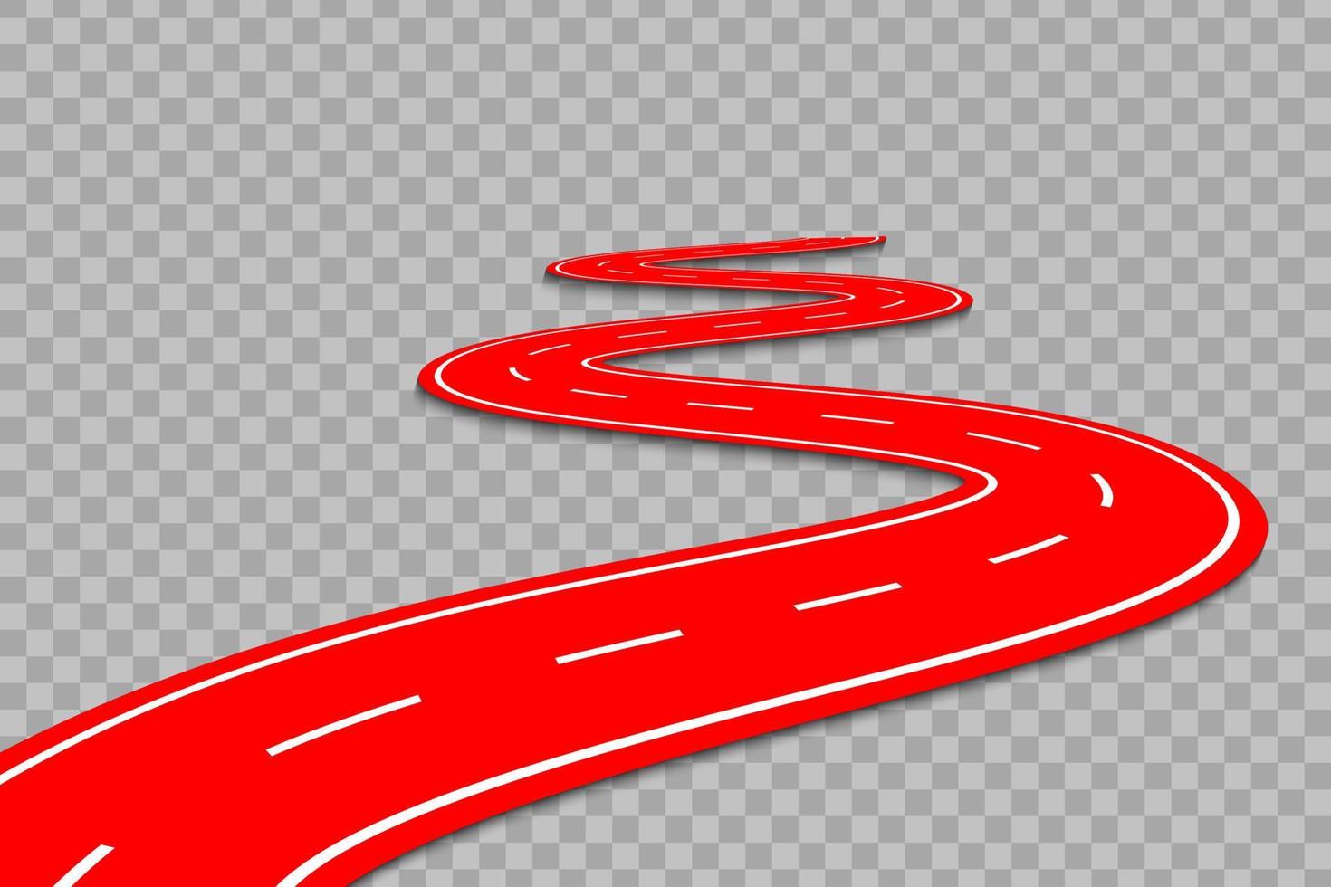 Winding Road on a transparent Backgroundte vector