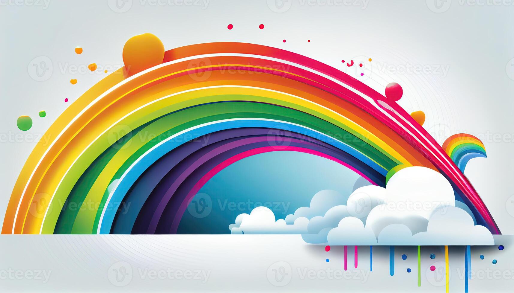 001 June rainbow white background scene Pride Month and Day love conquers all photo