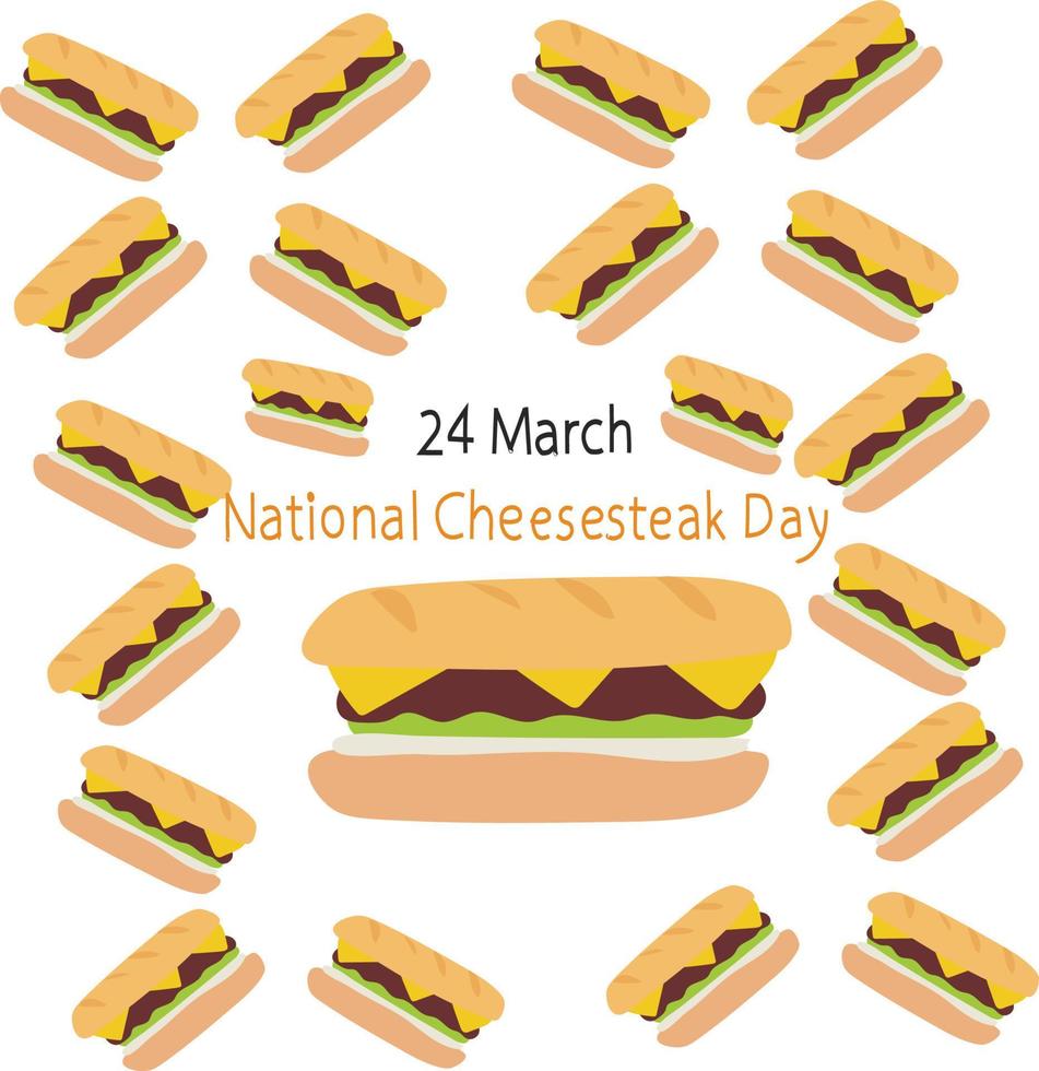 National Cheesesteak Day Vector illustration.