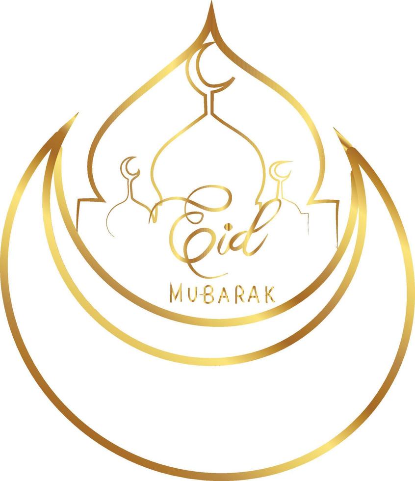 Golden gold eid mubarak vector