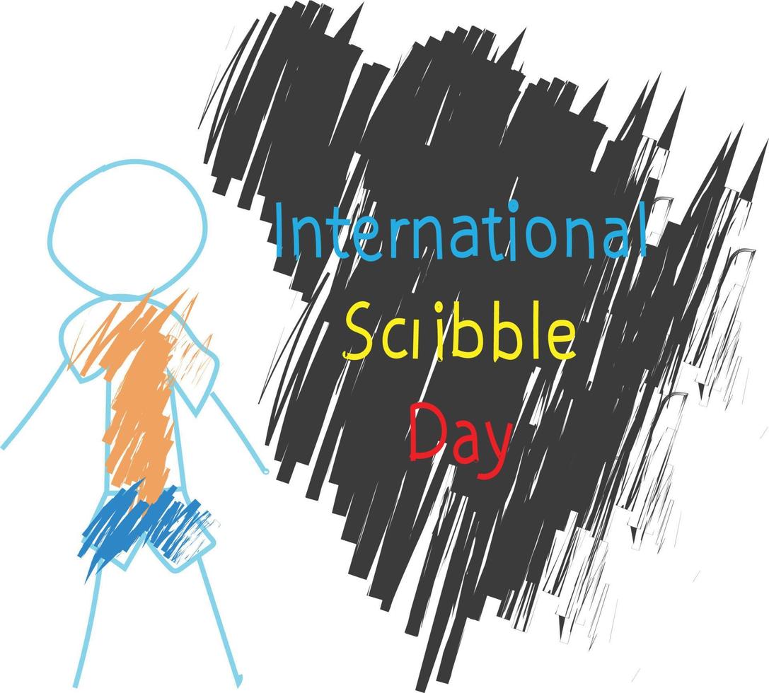 International Scribble Day vector