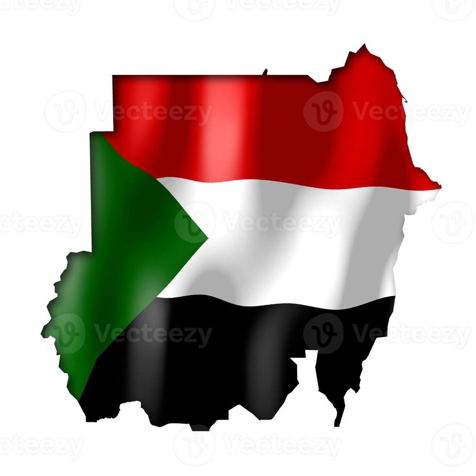 Sudan - Country Flag and Border on White Background photo