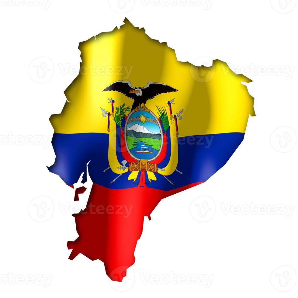 Ecuador - Country Flag and Border on White Background photo