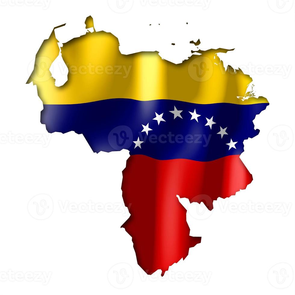 Venezuela - Country Flag and Border on White Background photo