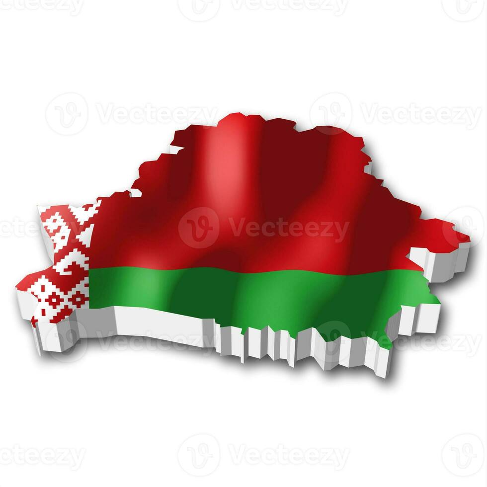 Belarus - Country Flag and Border on White Background photo
