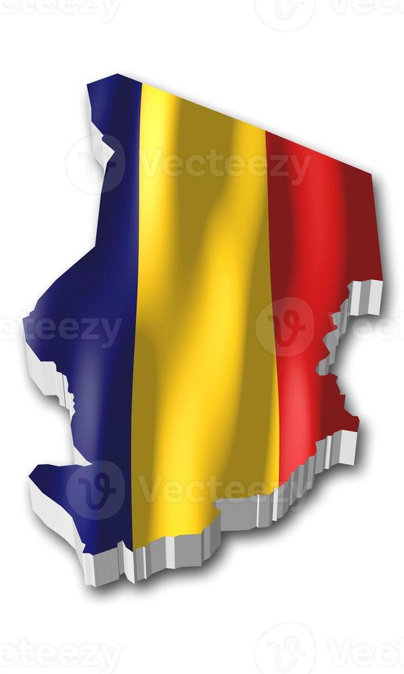 Chad - Country Flag and Border on White Background photo