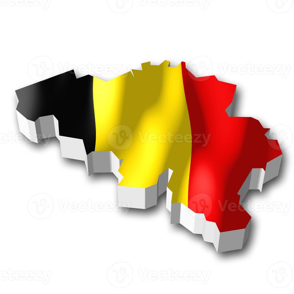 Belgium - Country Flag and Border on White Background photo