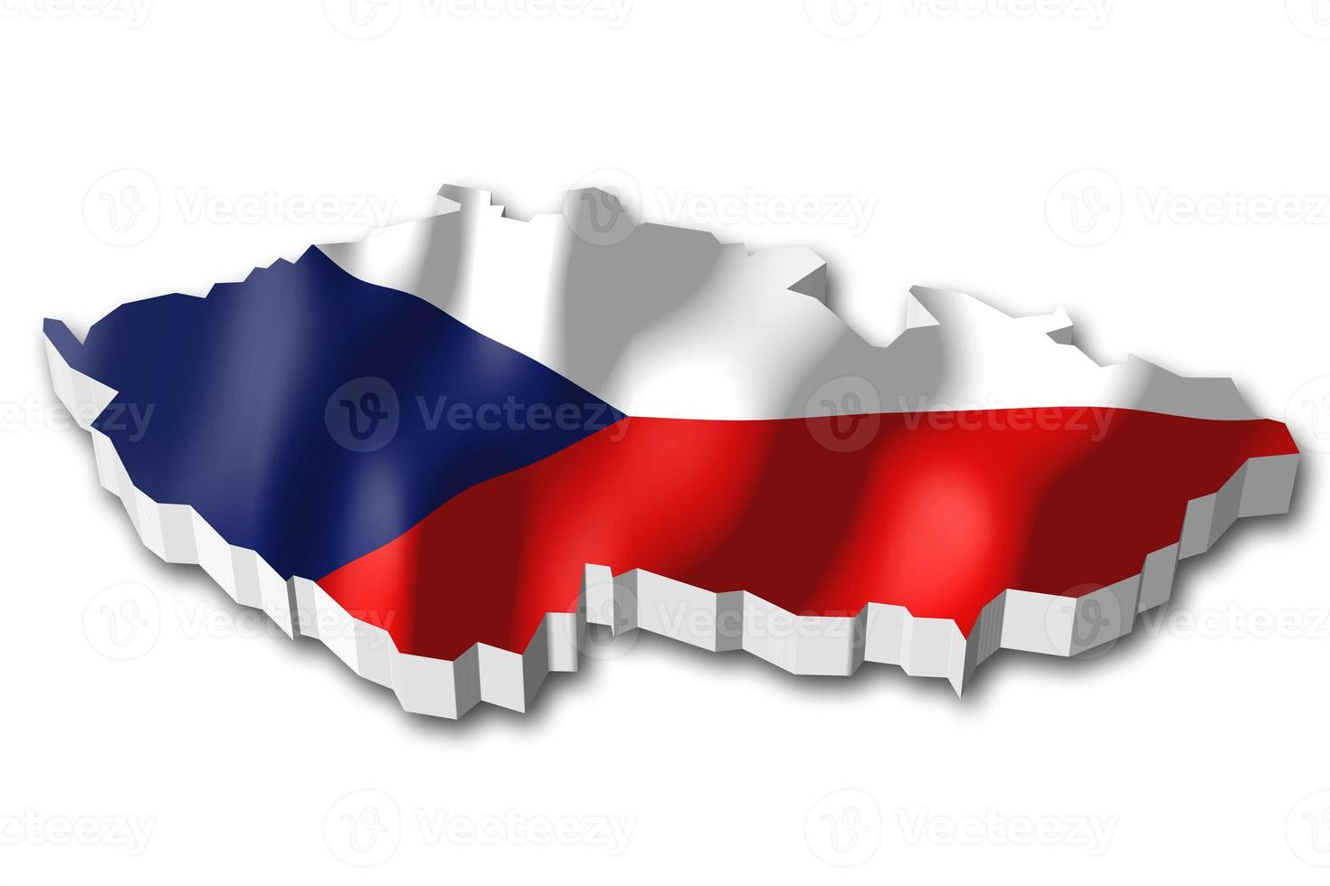 Czech Republic - Country Flag and Border on White Background photo