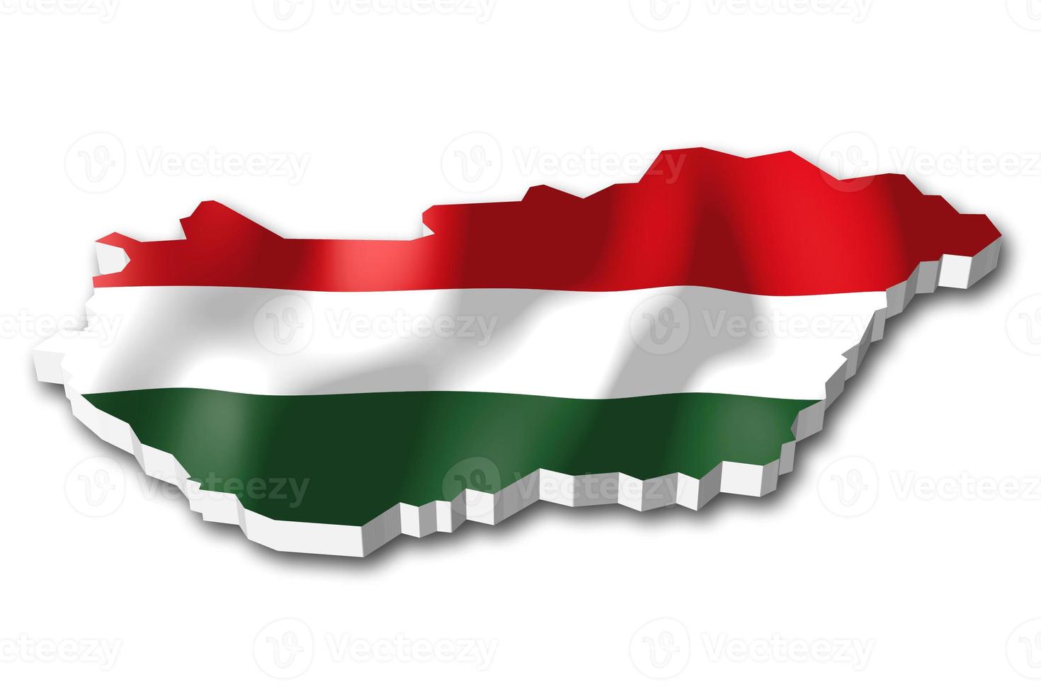 Hungary - Country Flag and Border on White Background photo