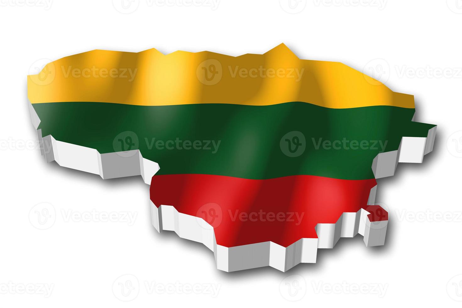 Lithuania - Country Flag and Border on White Background photo