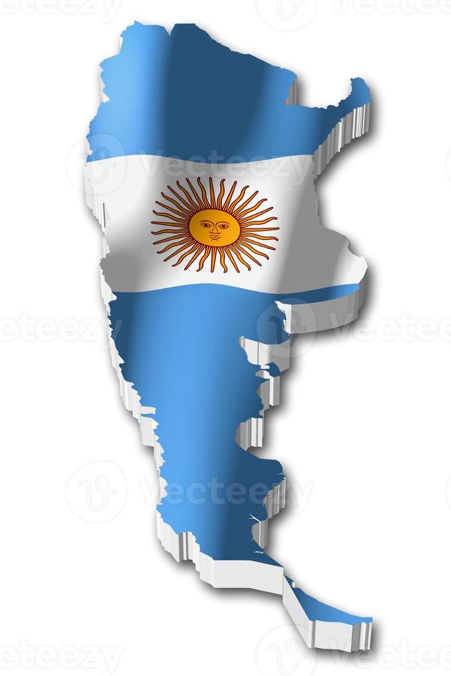 Argentina - Country Flag and Border on White Background photo
