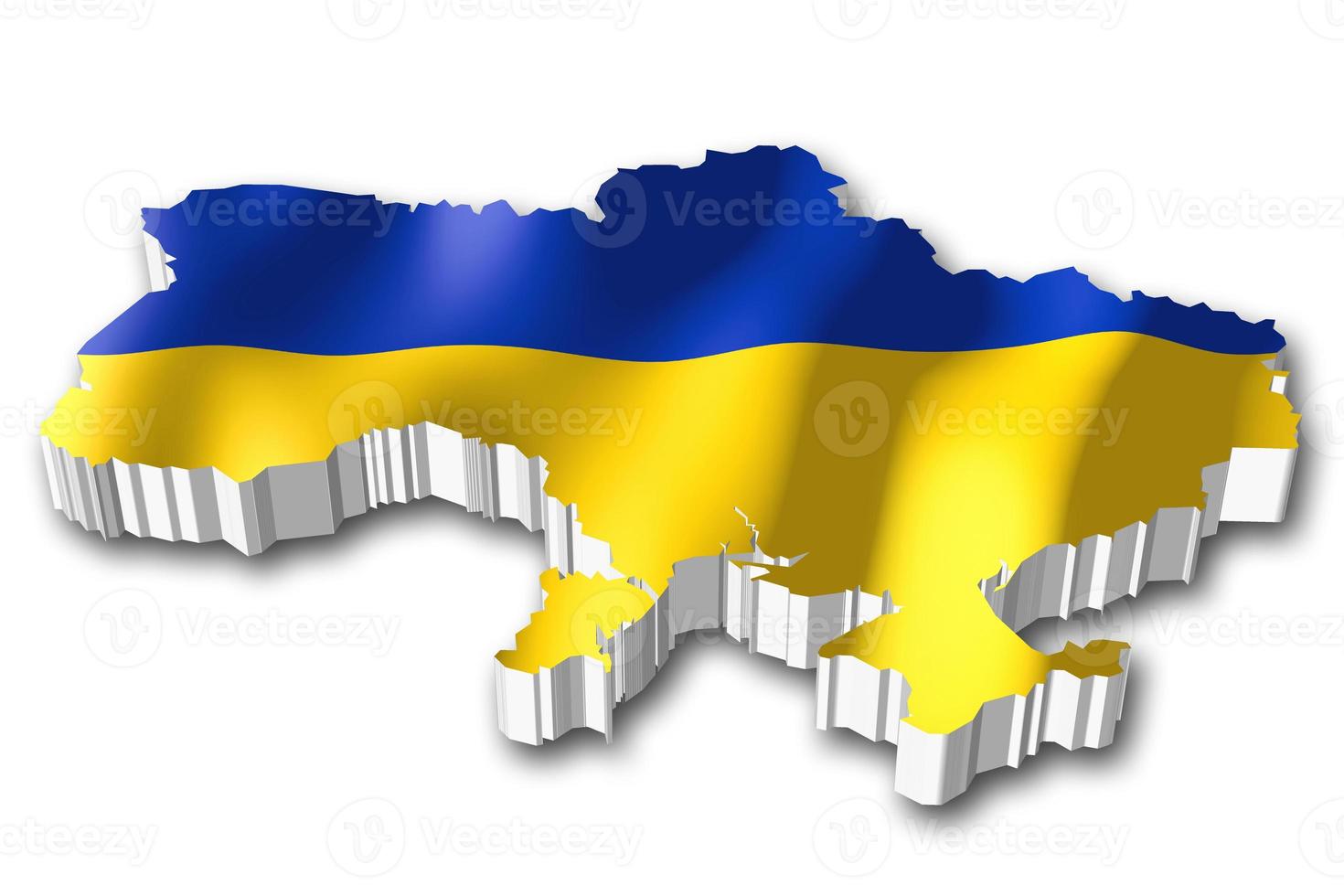 Ukraine - Country Flag and Border on White Background photo