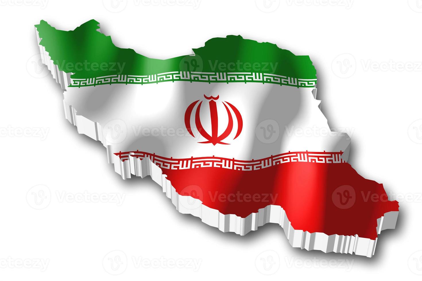 Iran - Country Flag and Border on White Background photo