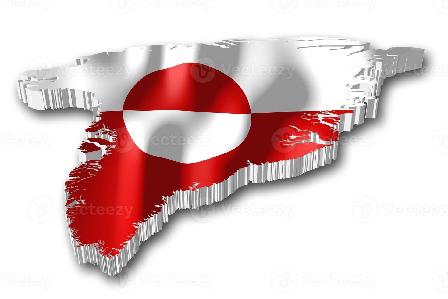 Greenland - Country Flag and Border on White Background photo