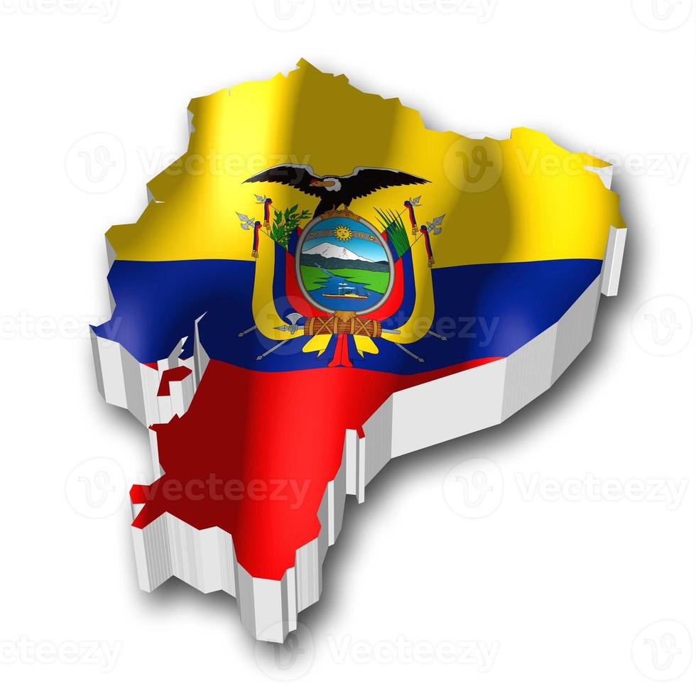 Ecuador - Country Flag and Border on White Background photo