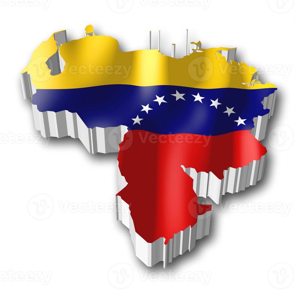 Venezuela - Country Flag and Border on White Background photo