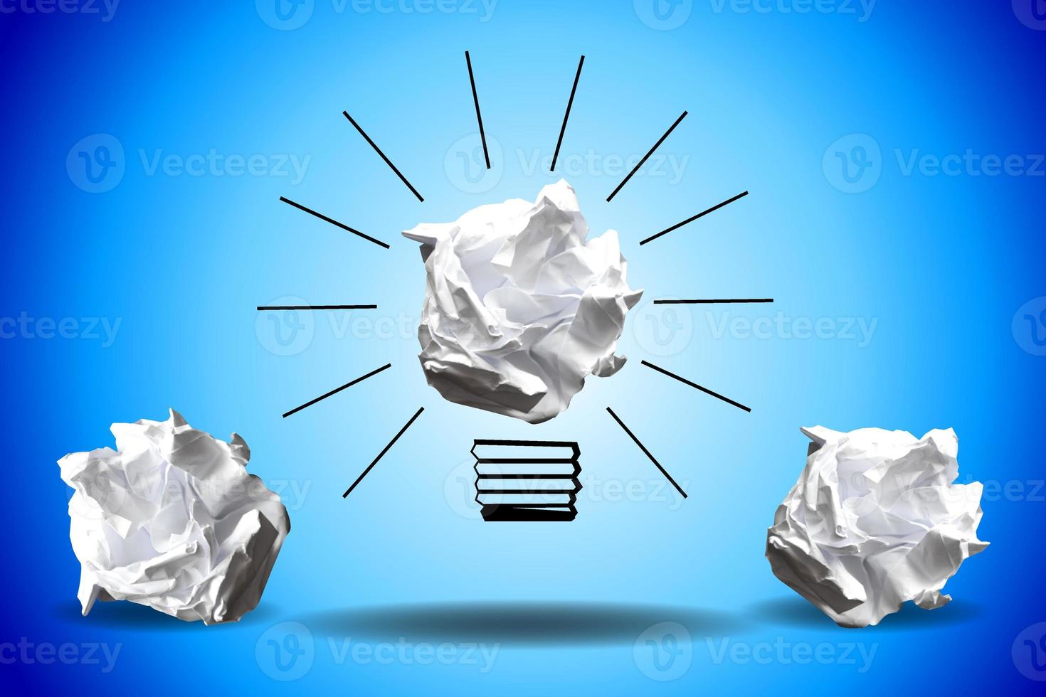 Light Bulb Icon Made with Crumpled Paper - Idea, Creativity Concept photo