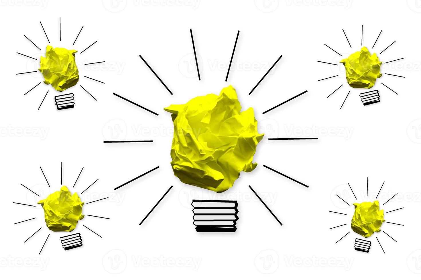 Light Bulb Icon Made with Crumpled Paper - Idea, Creativity Concept photo