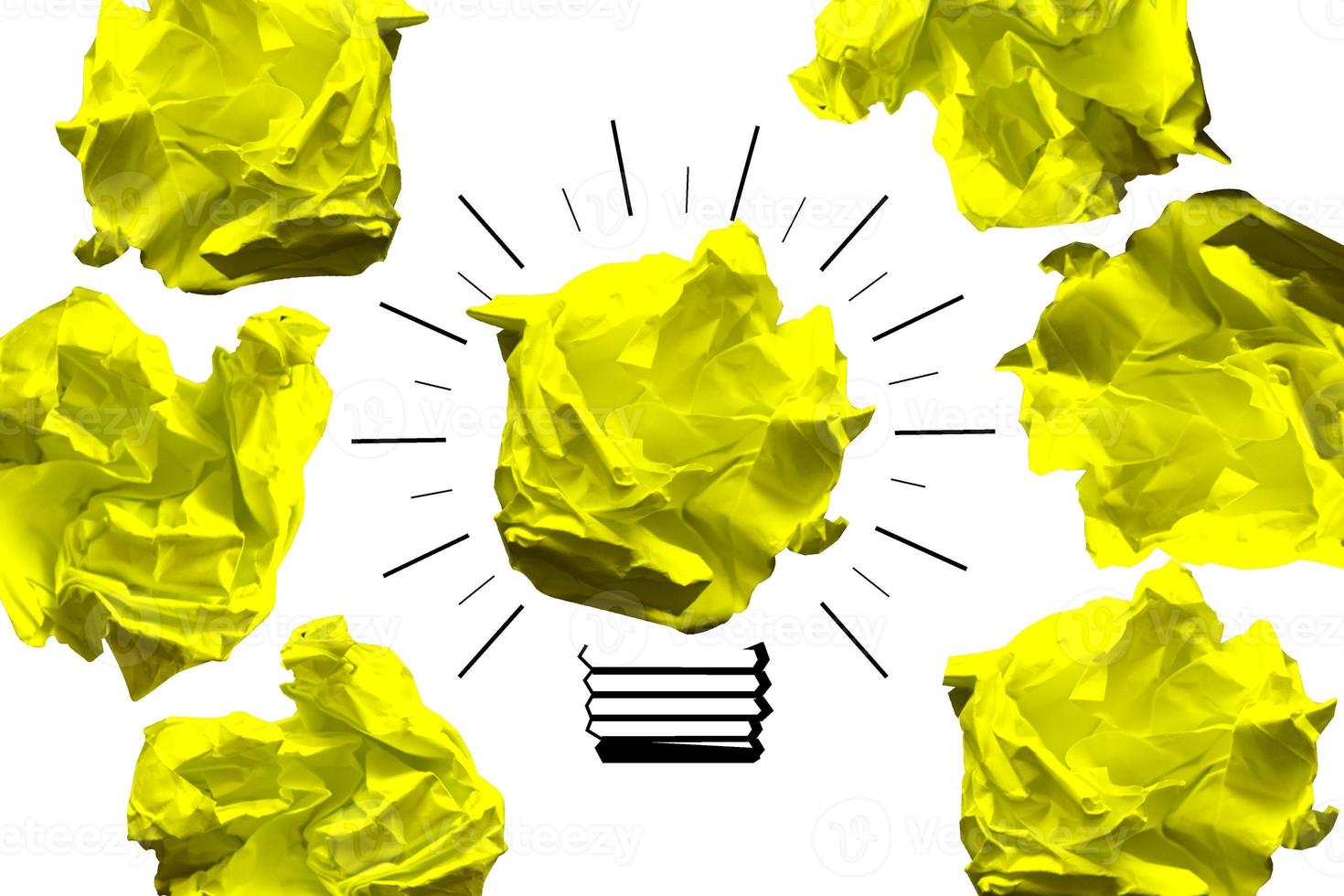 Light Bulb Icon Made with Crumpled Paper - Idea, Creativity Concept photo