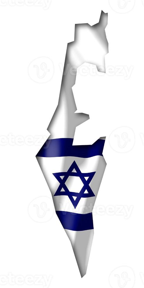 Israel - Country Flag and Border on White Background photo