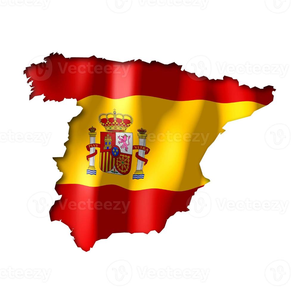 España - país bandera y frontera en blanco antecedentes foto
