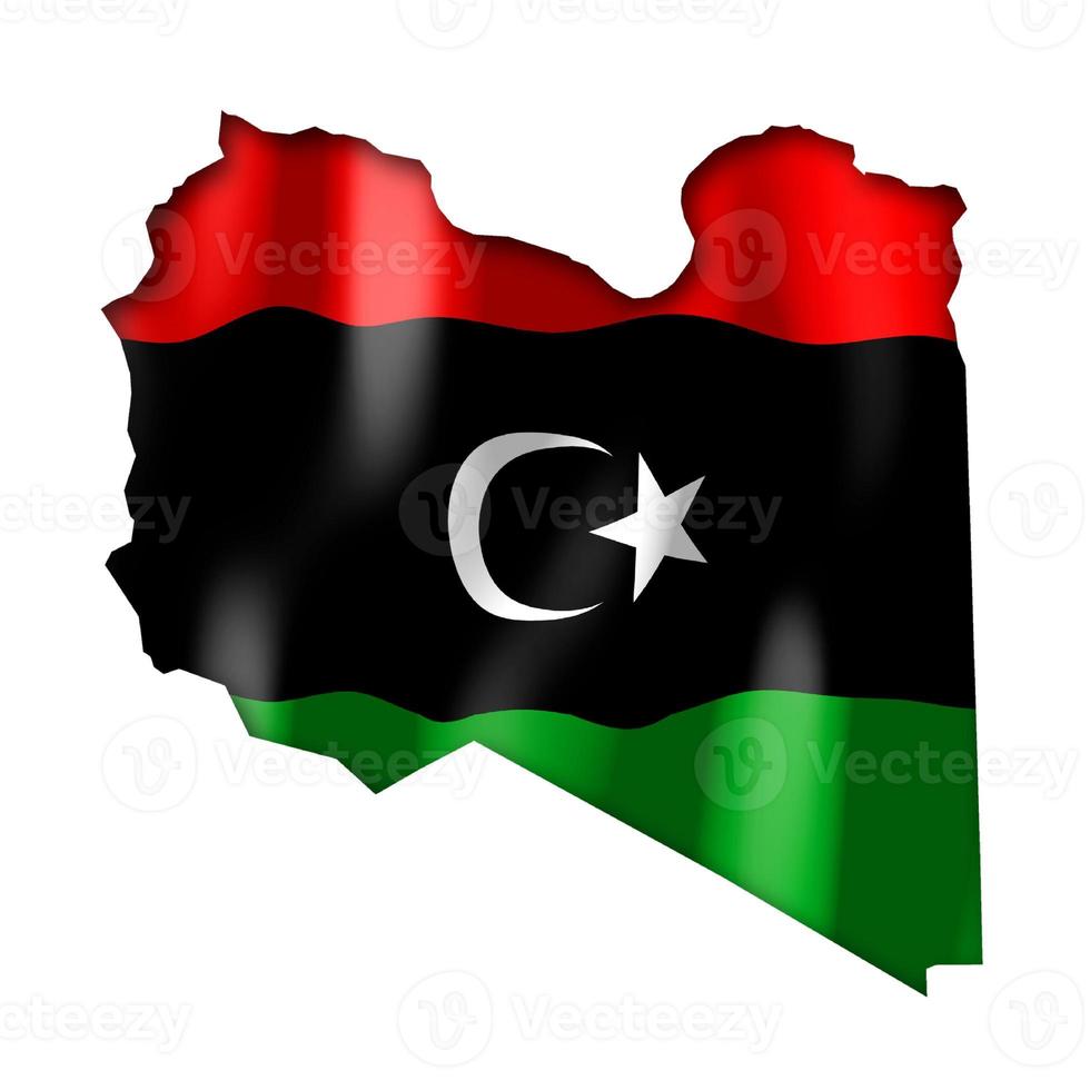 Libya - Country Flag and Border on White Background photo